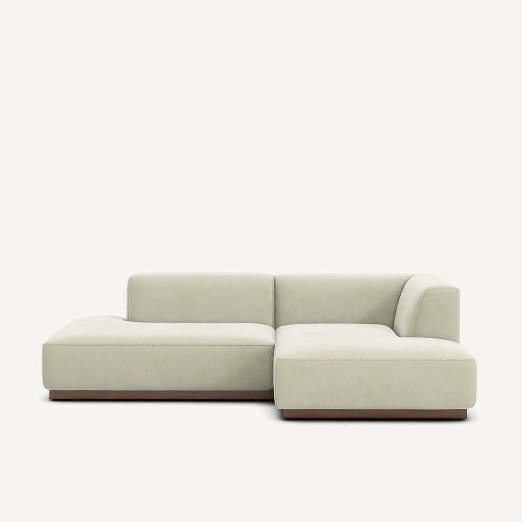 Rechter hoekbank in stonewashed fluweel, JACOPO