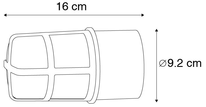 Plafond- en wandlamp zwart met heldere kap IP54 - Kiki