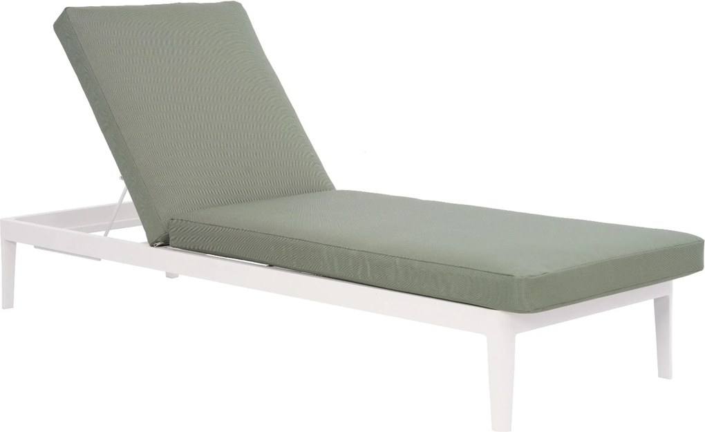 Lifestyle Garden Furniture Mateo Ligbed Met Kussen Wit/moss Green Aluminium Wit