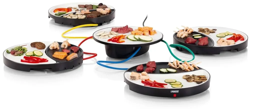 Princess Tafelgrill 4-persoons Dinner4All 1000 W wit en zwart