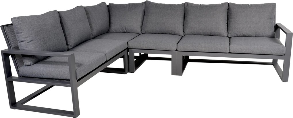 Lesli Living  Hoek Loungeset - Pina Colada - Negro - Antraciet - Lesli Living