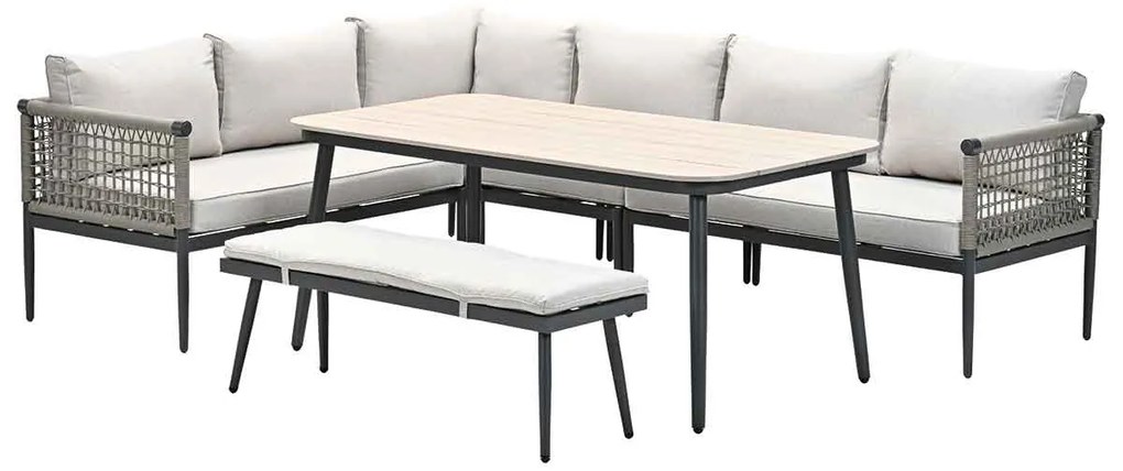 Garden Impressions Burela lounge dining set 6-delig links - taupe