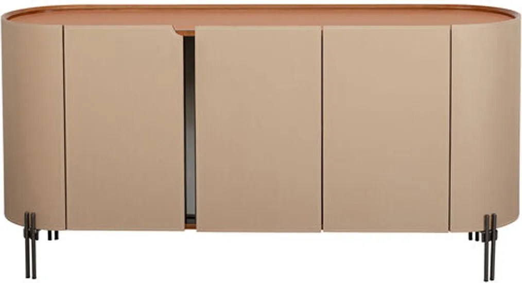 Design Dressoir Beige Leer - 150x40x75cm.
