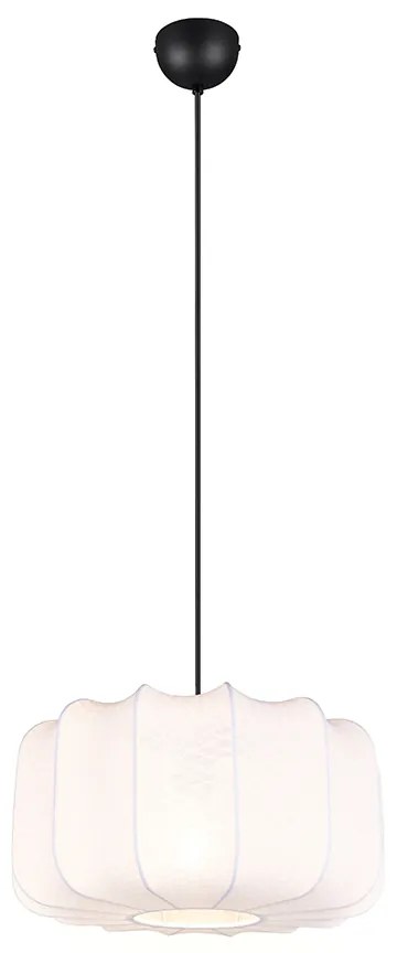 Japandi hanglamp zwart met wit 40cm - Madleine