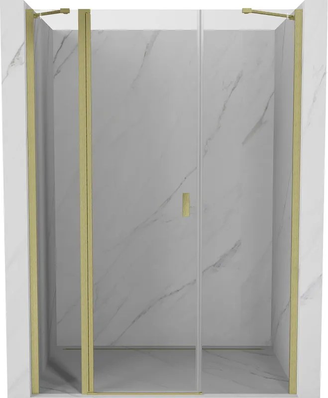 Mexen Mist scharnierende douchedeur 150 cm, transparant, goud geborsteld - 8A4-150-001-55-00