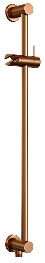 Brauer Copper Carving complete inbouw regendouche set 23 met 20cm douchekop, plafondarm, 3 standen handdouche en glijstang geborsteld koper PVD