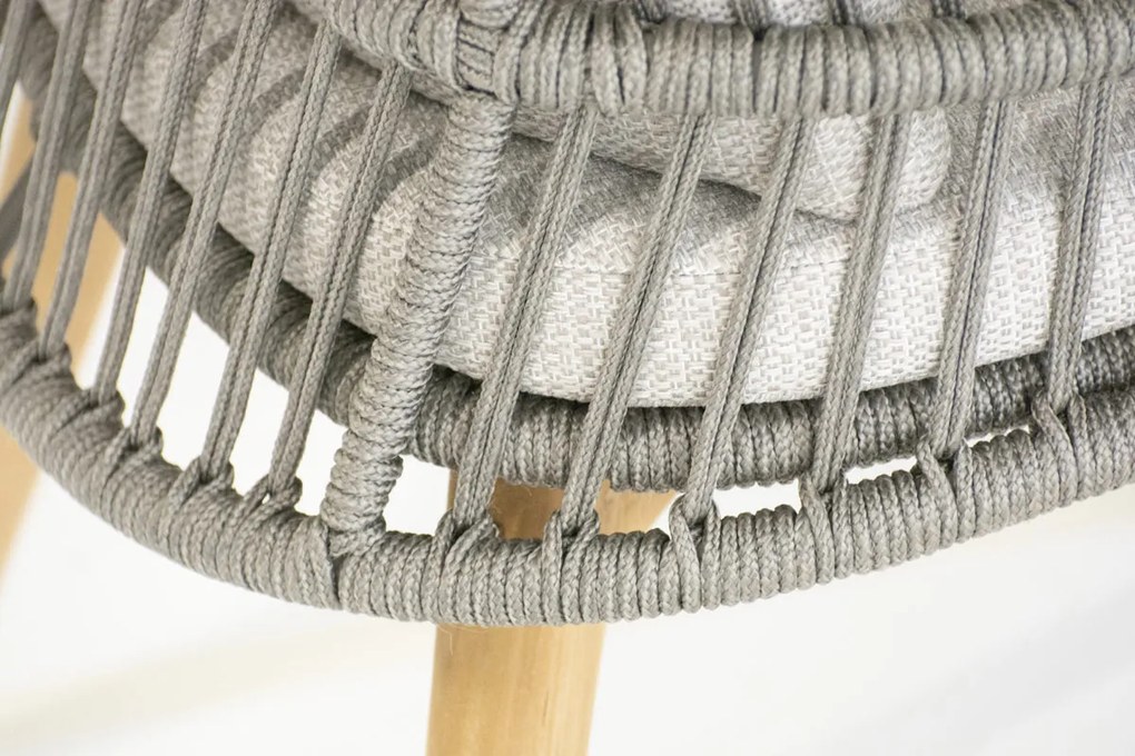 4 Seasons Outdoor Ancora loungeset teak Silver grey SALE Loungeset houtkleur weerbestendig