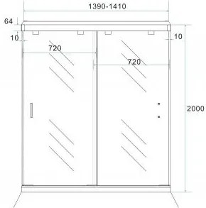 Mueller Nicho dubbele douchedeur voor nis 1400x2000