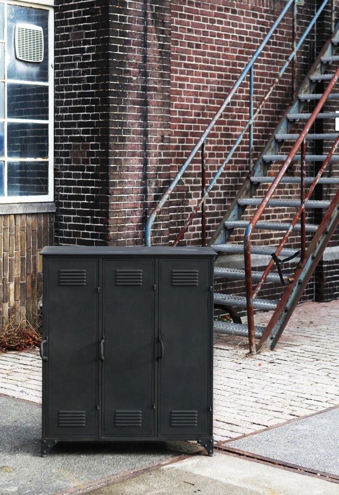 Rootsmann Industriële lockerkast 3 deuren | Zwart