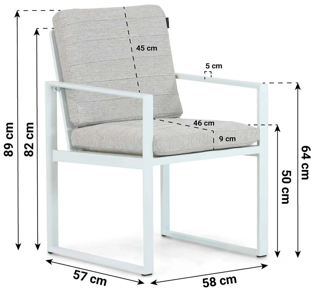 Tuinstoel Aluminium Wit Lifestyle Garden Furniture Nuno