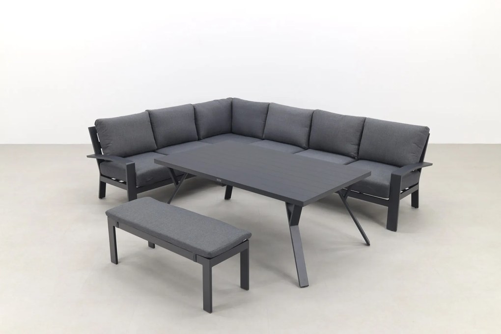 Rondo lounge diningset – Carbon black/mystic grey