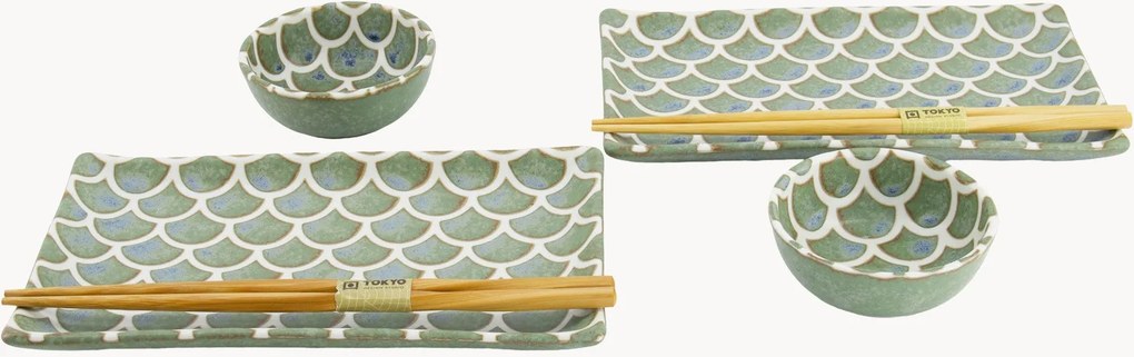 Porseleinen serset Mermaid, 2 personen, 6-delig
