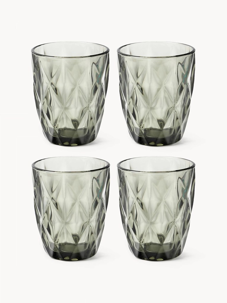 Waterglazen Colorado met structuurpatroon, 4 stuks