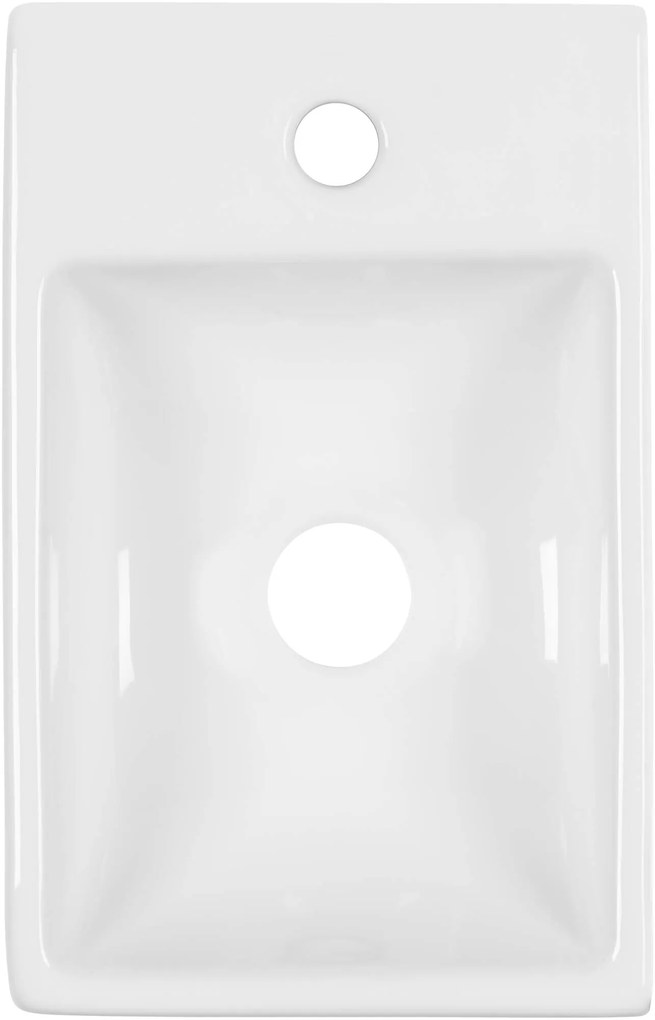 Saqu Fontein 1 kraangat Links 30,5x18x11 cm Wit