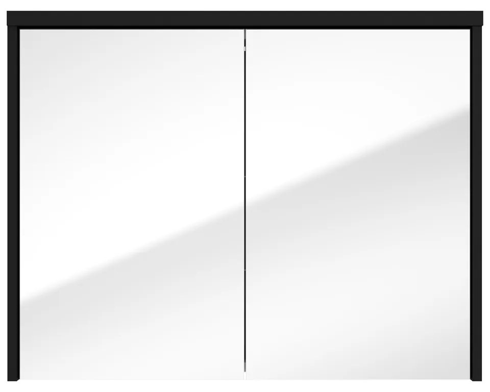 Fontana Basic spiegelkast 80cm met 2 deuren zwart mat