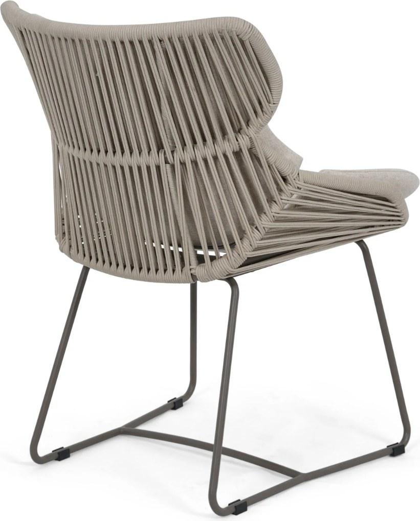 Tuinset Ronde Tuintafel 6 personen 158 cm Rope Taupe Santika Furniture Santika