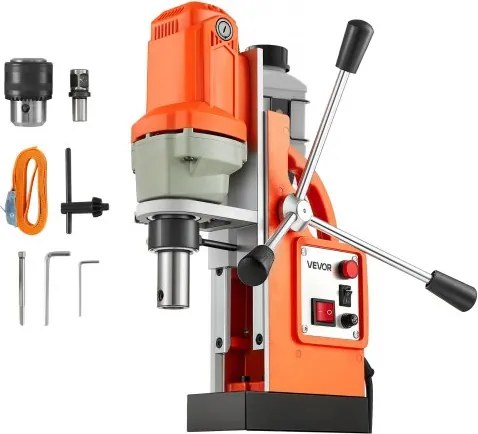 VEVOR Magnetische Boormachine 1200 W 38 mm Boordiameter, 10000 N Power Mag Boormachine, 900 rpm Snelheid met Weldon As &amp; Efficiënte Koeling, voor Metaaloppervlakken Industrie DIY