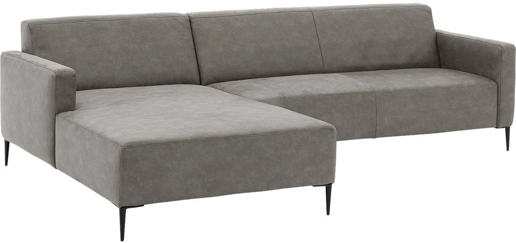 Goossens Key West grijs, micro leer, 3-zits, modern design