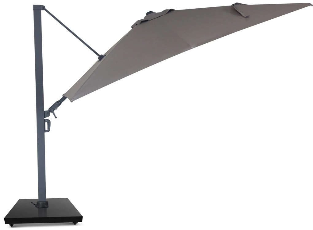 Zweefparasol 3x3m S2 Excellent (antracite frame) (excl. voet) Taupe-naturel-bruin Camello Luna