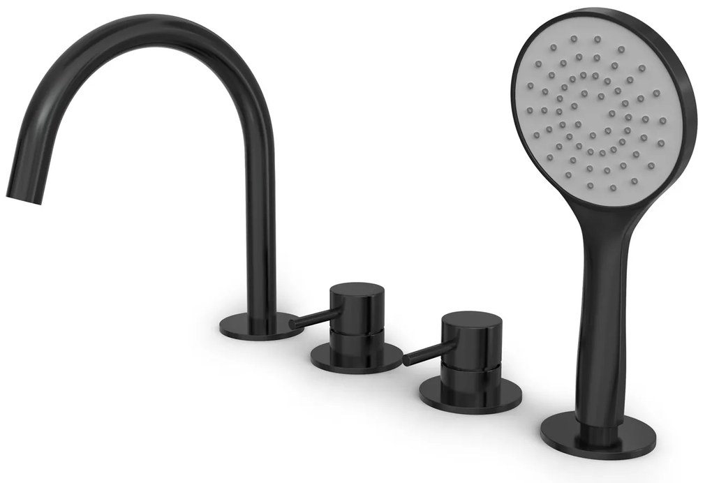 Hotbath Buddy badrandkraan met uitloop geborsteld zwart PVD