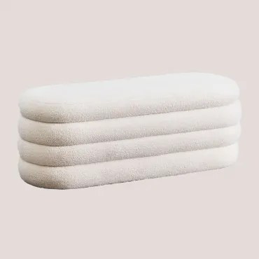 Bank Met Opbergruimte In Teddystof Jutson Chenille White - Sklum