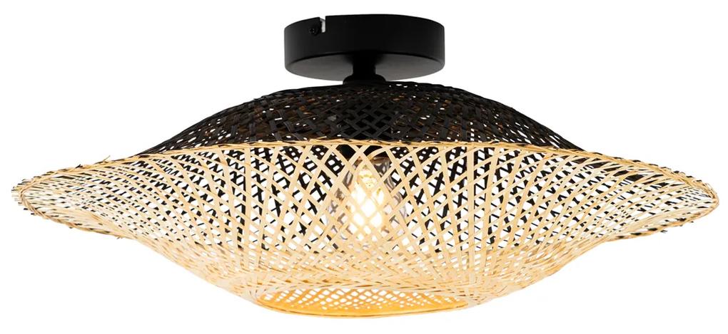Oosterse buiten plafondlamp bamboe 50 cm IP44 - RinaOosters E27 IP44 Buitenverlichting rond