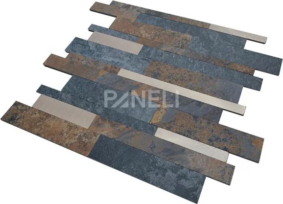 Zelfklevende Steenstrip Tegelstrook Rustiek - 29.8 cm x 29.6 cm x 0.40 cm | 0.5 kg | Paneli zelfklevende steenstrips