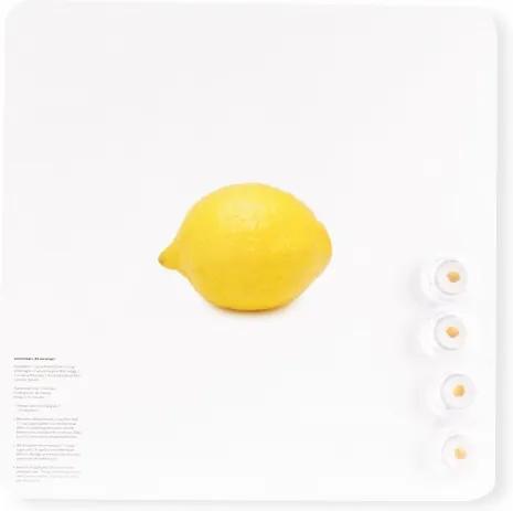 Magneetbord citroen aluminium 29 x 29 cm wit/geel