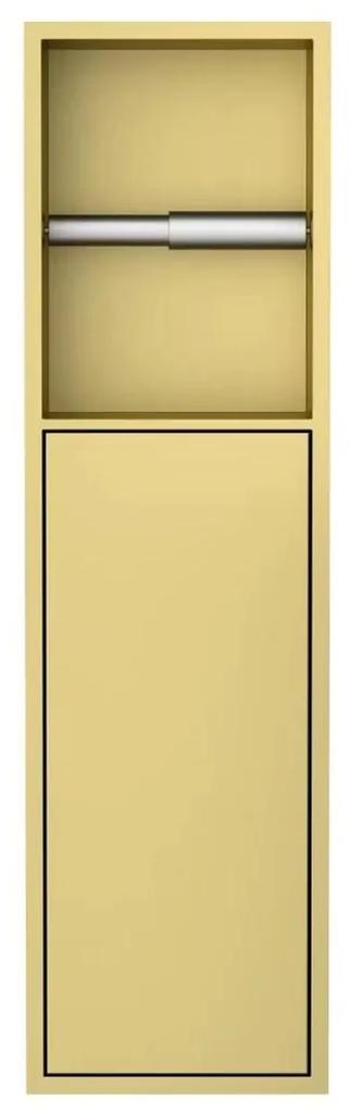Best Design Nancy Zione inbouw toiletrolhouder met deur 60x17x12cm mat goud