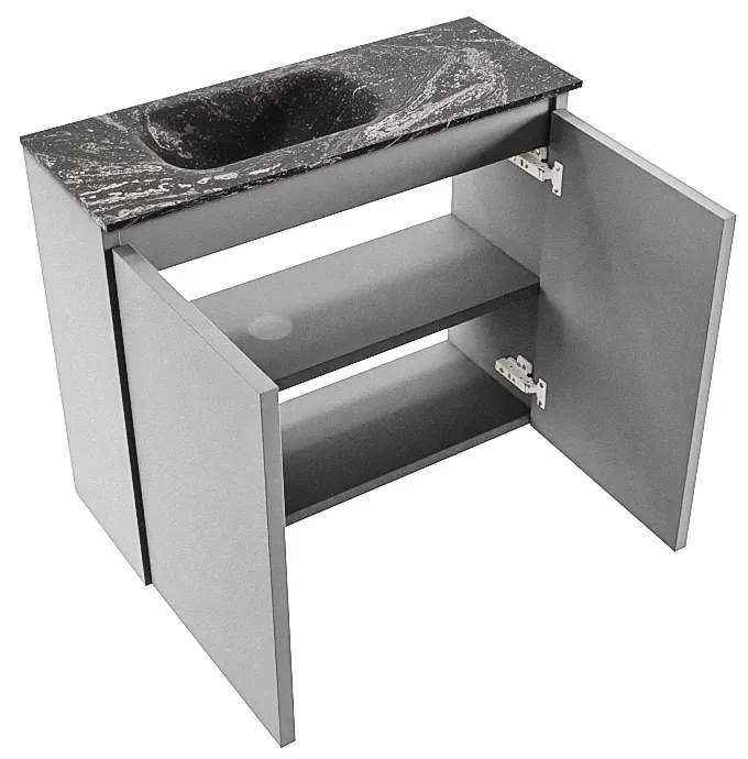 Mondiaz Ture DLux toiletmeubel 60cm plata met wastafel lava links zonder kraangat