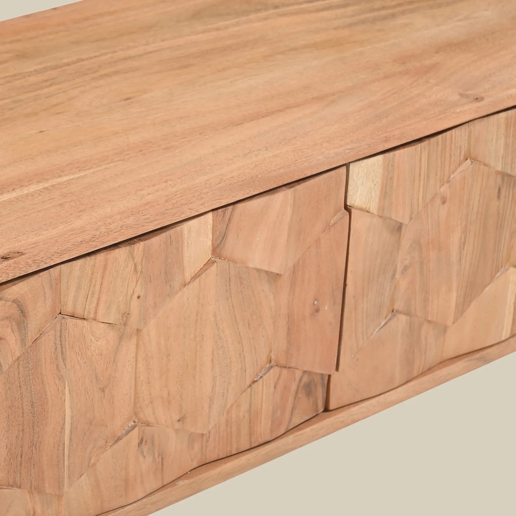 Zwevend Tv-meubel Donker Hout Motief 160 Cm - 160x35x25cm.