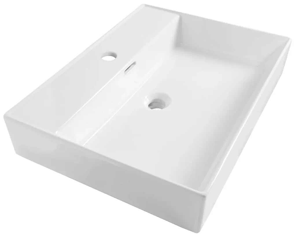 Brauer Lunar wastafel keramiek 60cm met kraangat wit glans