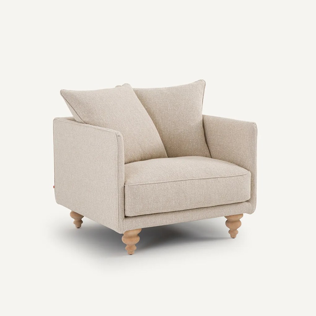 Fauteuil in bouclé stof, Lazare
