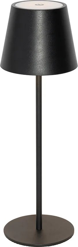 Tafellamp zwart incl. LED dimbaar en oplaadbaar IP54 - Murdock