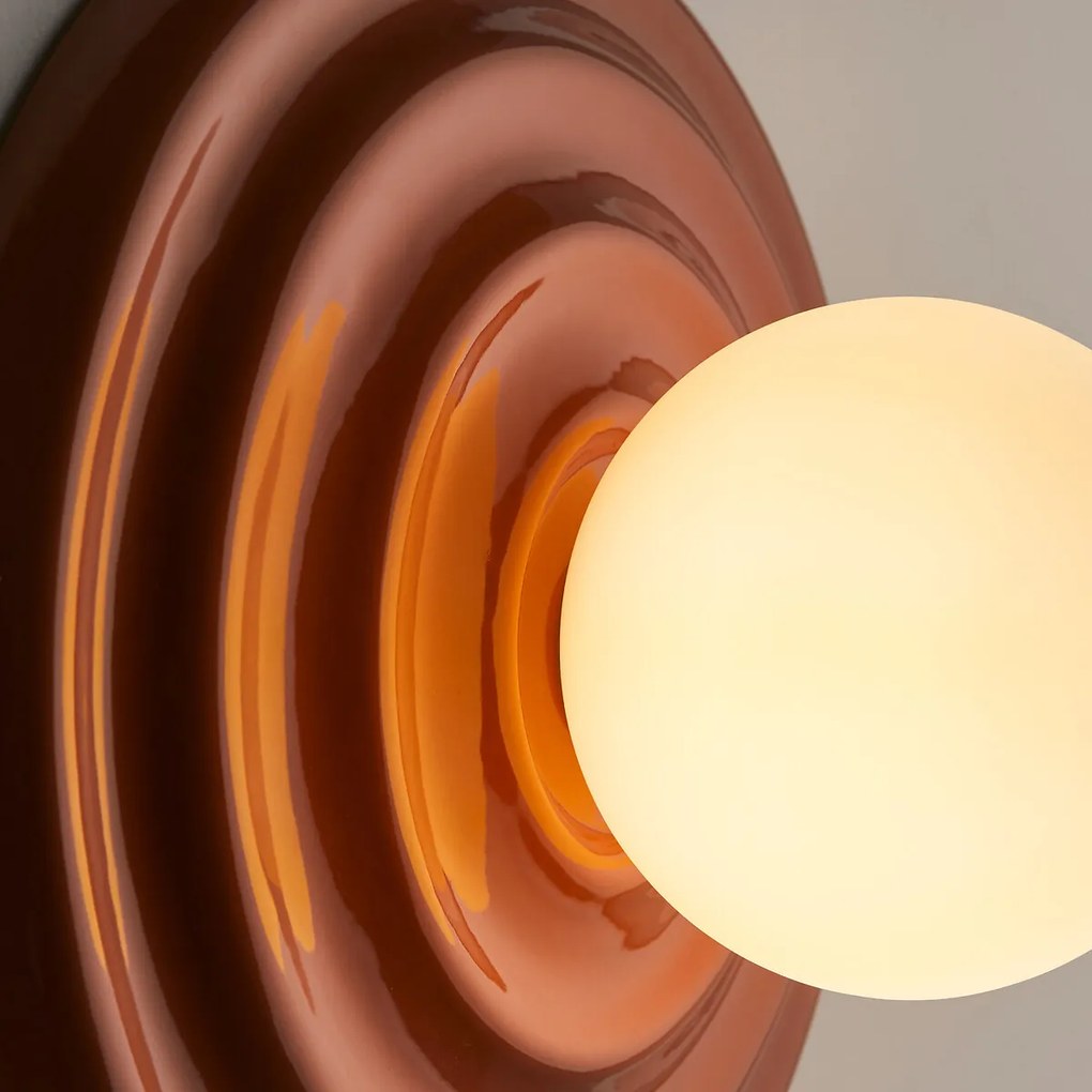 Wand- of plafondlamp, keramiek en opaline glas, diameter 24,5 cm, HOLI