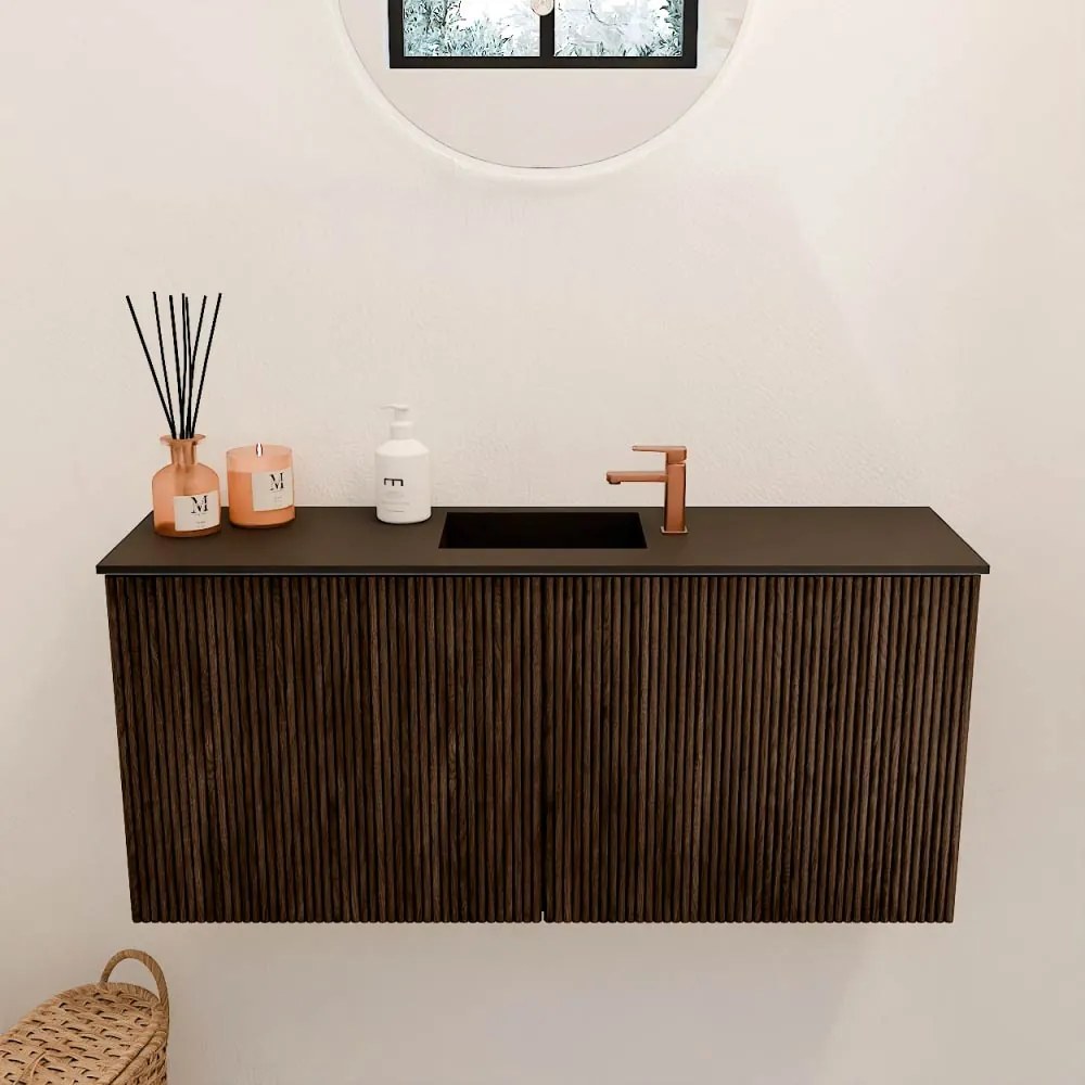 Mondiaz Joya 90cm toiletmeubel walnut met wastafel faye midden 1 kraangat urban