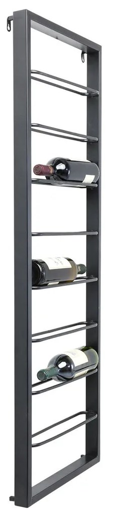 Kare Design Bistro Zwart Wijnrek Hangend - 42x6x120cm.