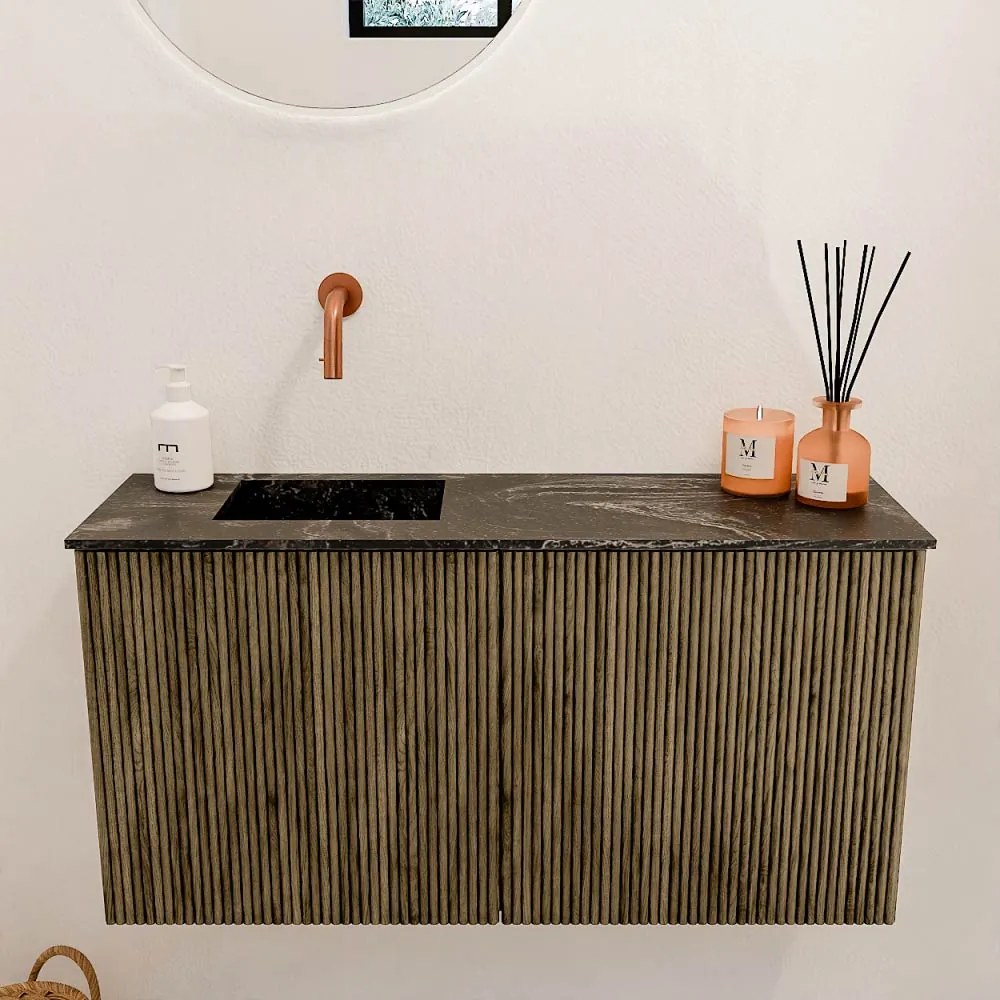 Mondiaz Joya DLux 80cm toiletmeubel dusk met wastafel faye links zonder kraangat lava