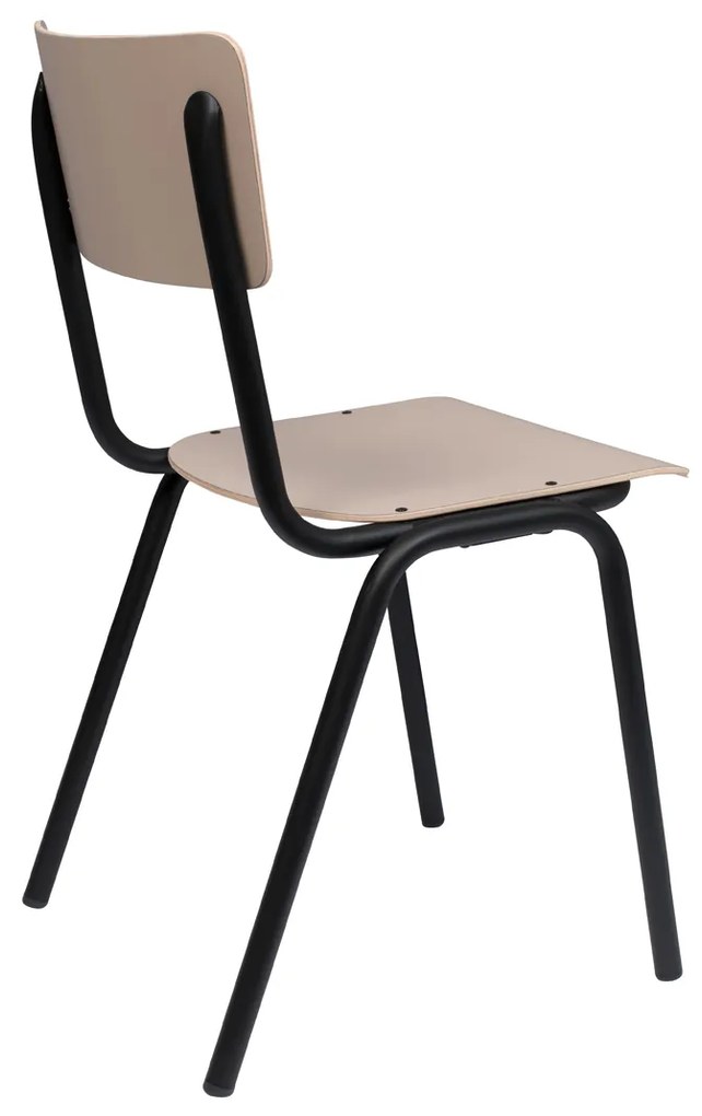 Zuiver Back To School Matte Retro Stapelstoel Mat Beige