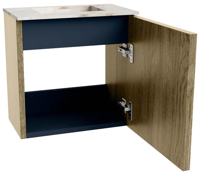 Mondiaz Joya DLux 40cm toiletmeubel dusk met wastafel faye midden zonder kraangat frappe