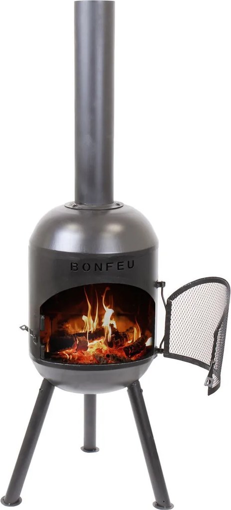 BonFeu Tuinhaard BonSolo– 34x34x126 cm – Zwart