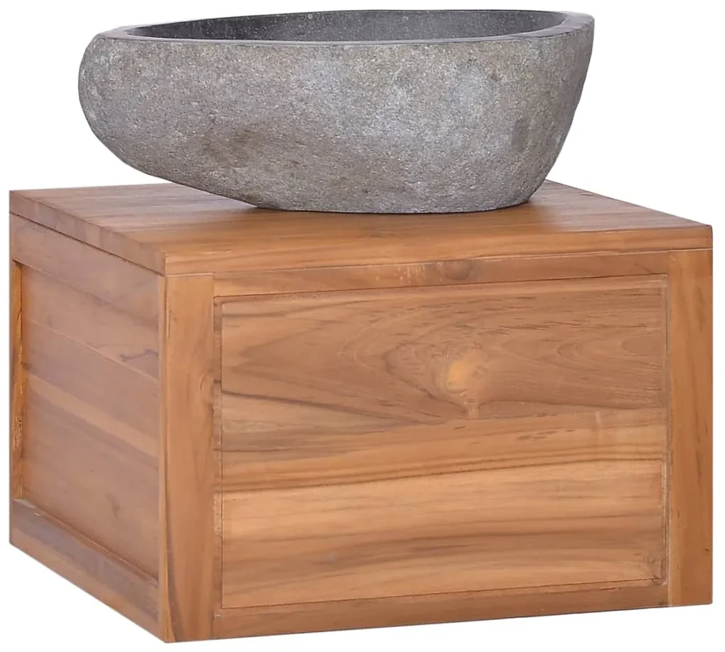 vidaXL Badkamerwandkast 45x45x30 cm massief teakhout