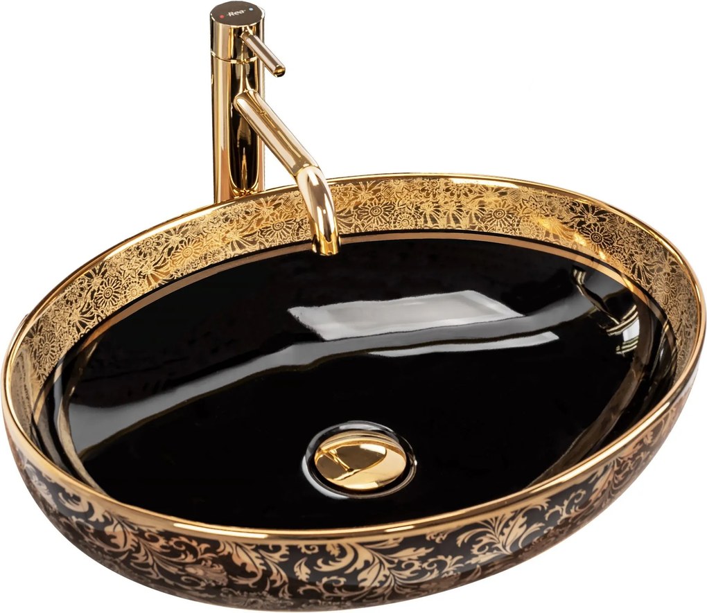 Opzetwastafel Rea Margot Black/Gold