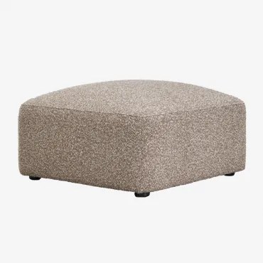 Gestoffeerde Poef Bastian Moka Bruine Bouclé Stof - Sklum