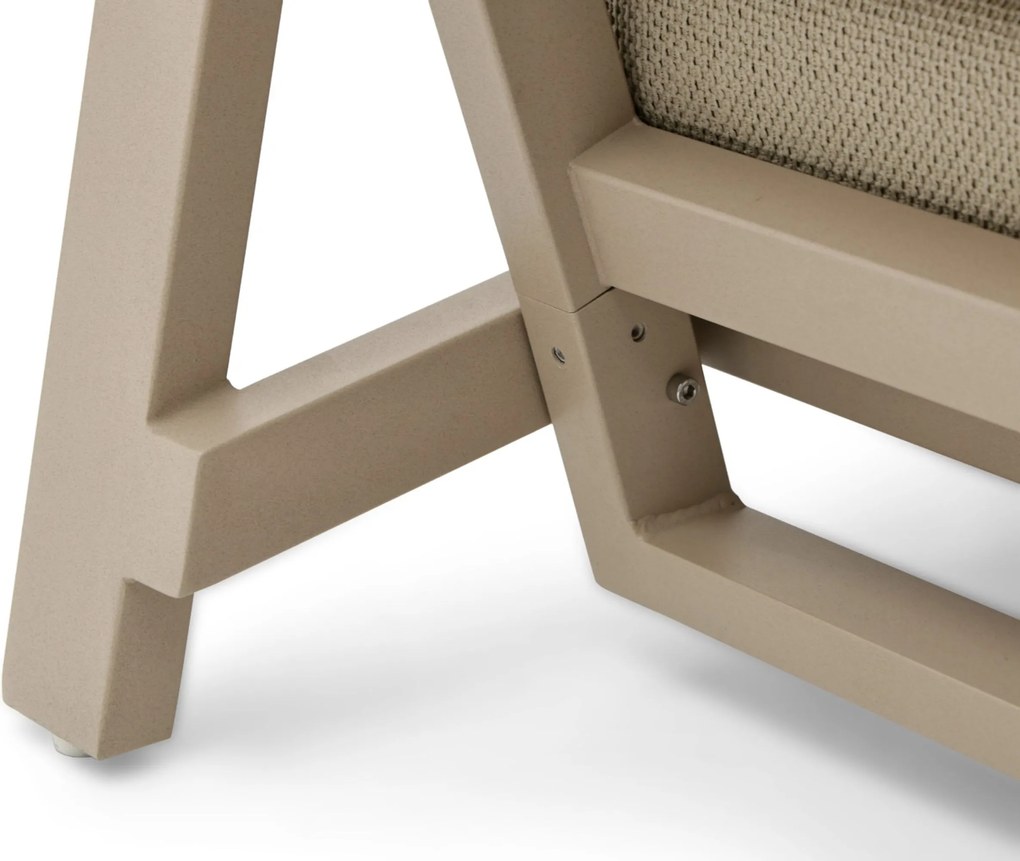 Stoel en Bank Loungeset 5 personen Aluminium Zand/Beige  Osmen Manly