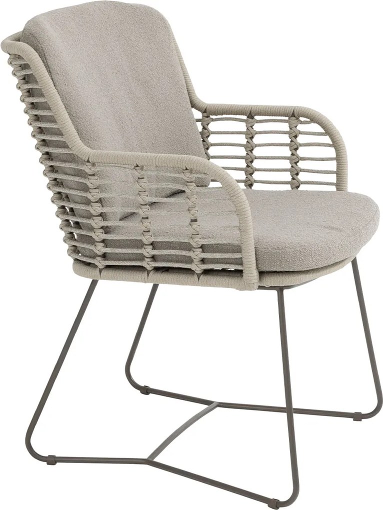 4 Seasons Fabrice tuinset 5-delig - Prado tuintafel Ø130 cm - ceramic sabbia terre