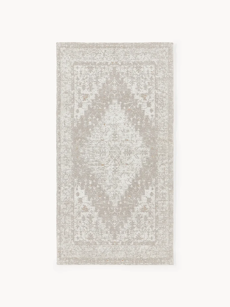 Handgeweven chenille vloerkleed Neapel