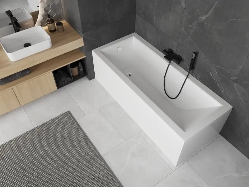 Mexen Cubik rechthoekig bad 120 x 70 cm met ombouw, wit - 55031207000X