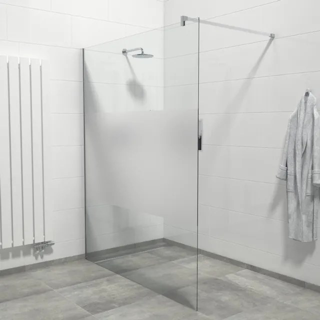 Saniclass Bellini Inloopdouche - 140x200cm - veiligheidsglas - helder glas matte band - anti kalk - chroom WR140-C/NFF