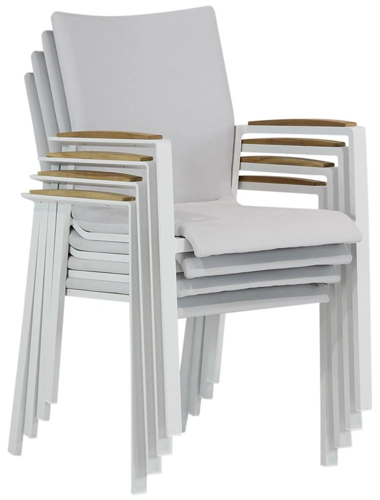 Tuinset 6 personen 260 cm Aluminium/textileen Wit Lifestyle Garden Furniture Brandon/Florence